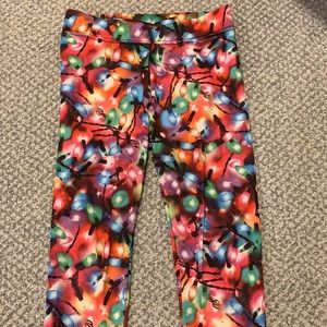 Justice Girls Holiday Lights Print Leggings